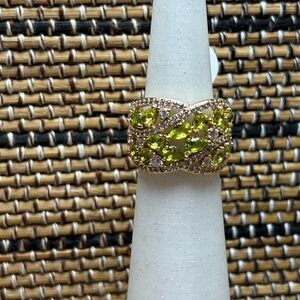 Bomb Party August 2025 Gold Plated and Lab Created Peridot Ring